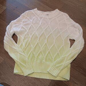 27 Miles Malibu Green and white Ombré Cotton Sweater sz M